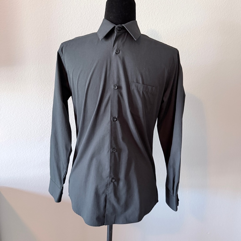 Classic Black Button Down Boys Size 14 Shirt